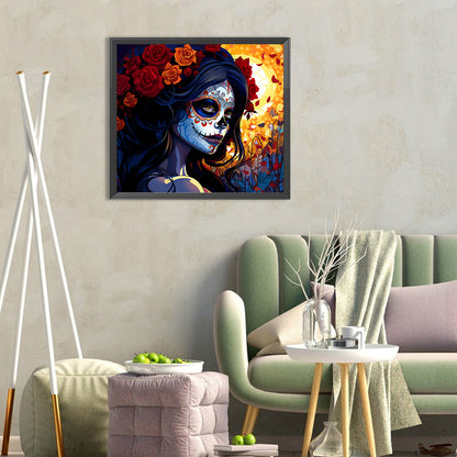 Day Of The Dead Girl - Full Round Drill Diamond Painting 35*30CM