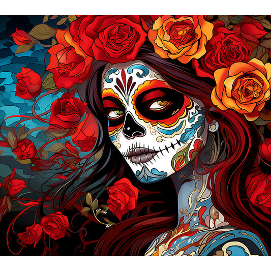 Day Of The Dead Girl - Full Round Drill Diamond Painting 35*30CM