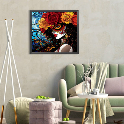 Day Of The Dead Girl - Full Round Drill Diamond Painting 35*30CM