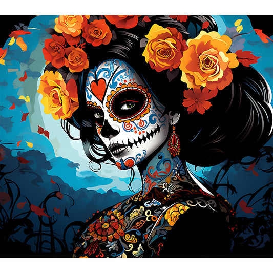 Day Of The Dead Girl - Full Round Drill Diamond Painting 35*30CM