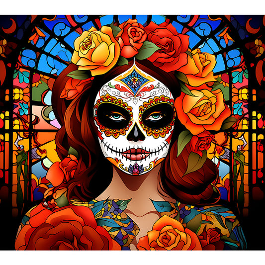 Day Of The Dead Girl - Full Round Drill Diamond Painting 35*30CM