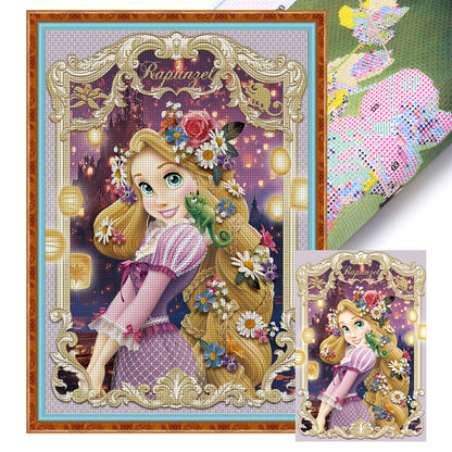 Long Hair Princess - 11CT Stamped Cross Stitch 40*58CM