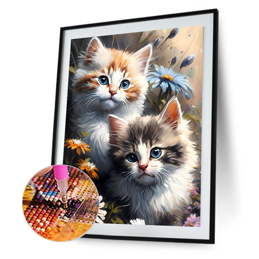 Cats And Nature - Full Round Drill Diamond Painting 30*40CM