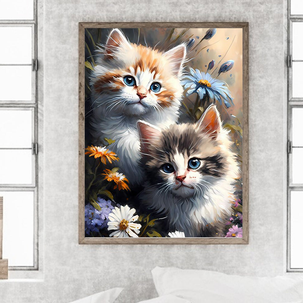 Cats And Nature - Full Round Drill Diamond Painting 30*40CM