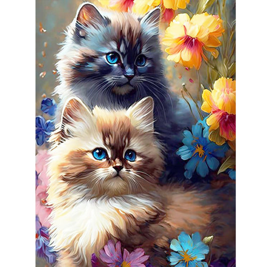 Cats And Nature - Full Round Drill Diamond Painting 30*40CM