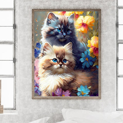 Cats And Nature - Full Round Drill Diamond Painting 30*40CM