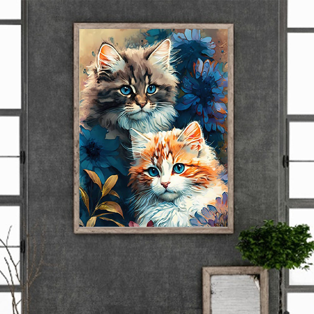 Cats And Nature - Full Round Drill Diamond Painting 30*40CM