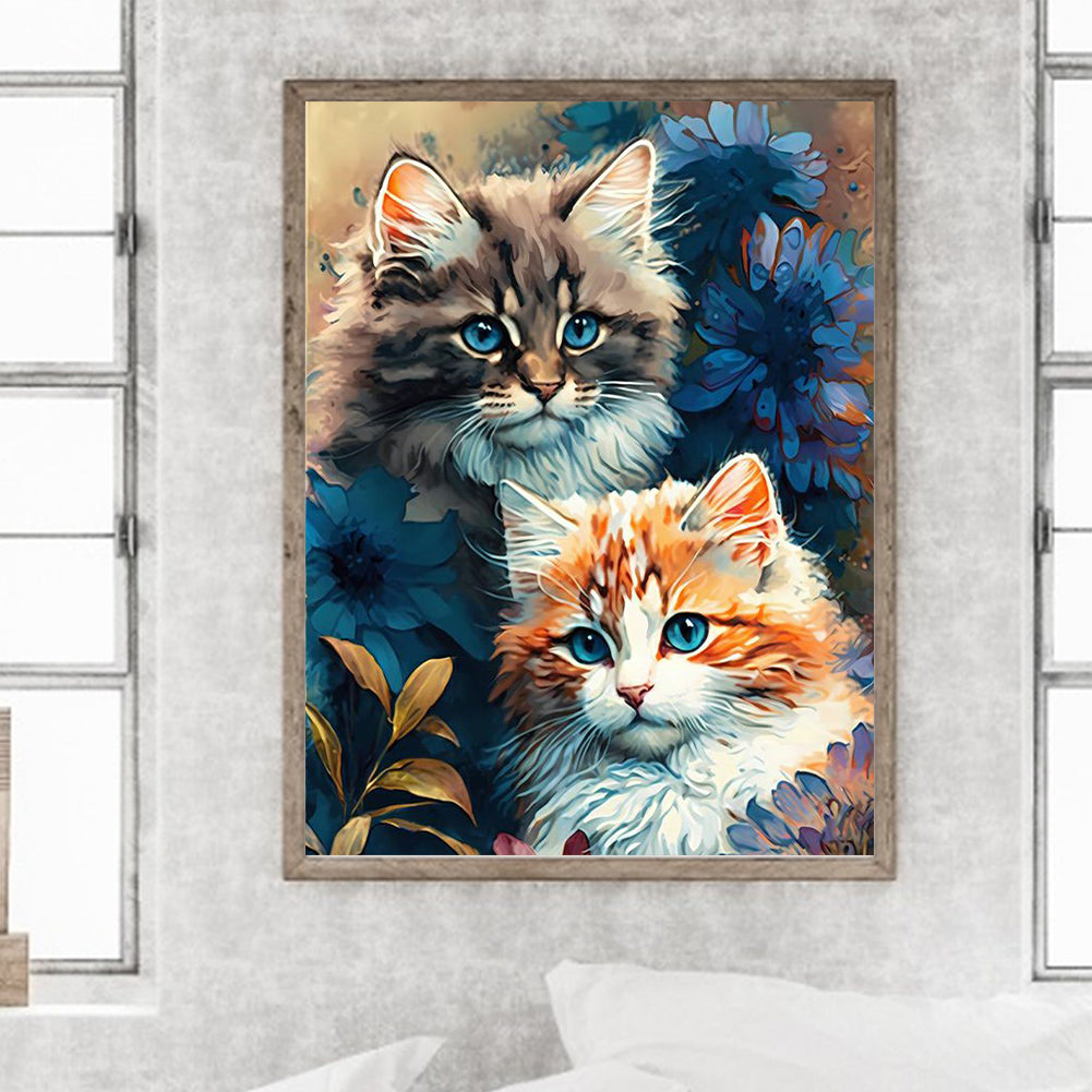 Cats And Nature - Full Round Drill Diamond Painting 30*40CM