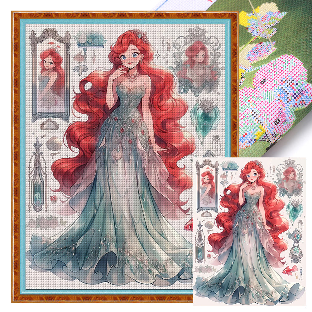 Red Hair Princess - 11CT Stamped Cross Stitch 50*65CM