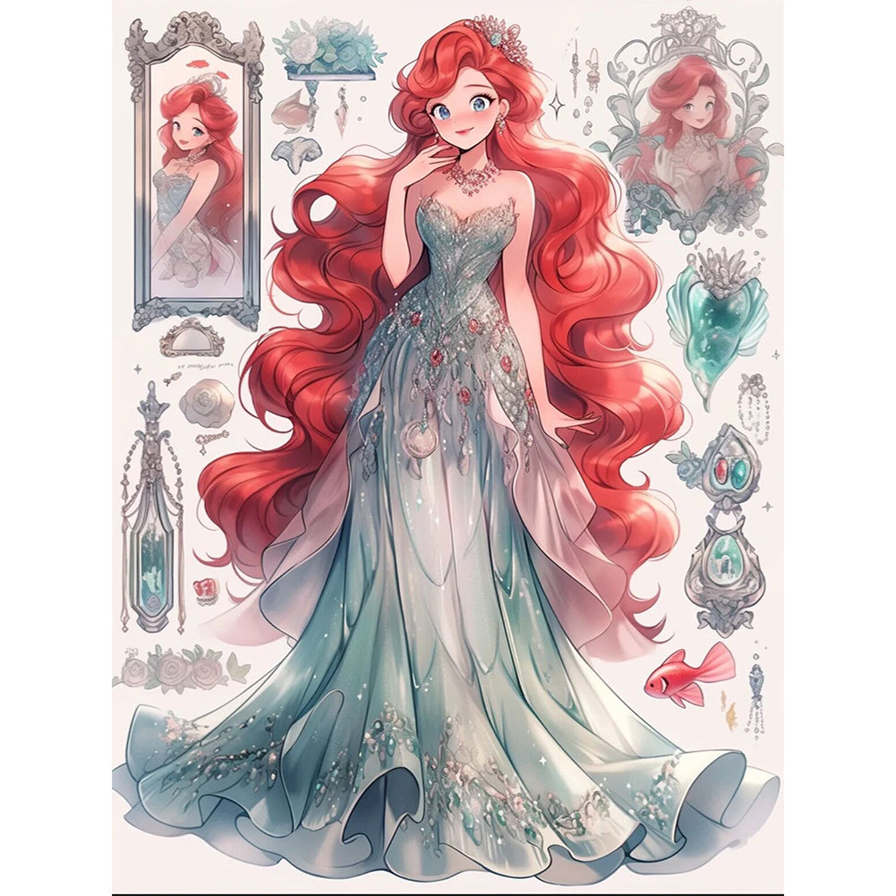 Red Hair Princess - 11CT Stamped Cross Stitch 50*65CM