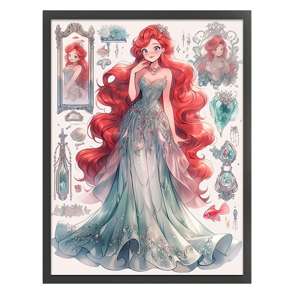 Red Hair Princess - 11CT Stamped Cross Stitch 50*65CM