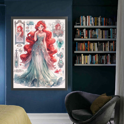 Red Hair Princess - 11CT Stamped Cross Stitch 50*65CM