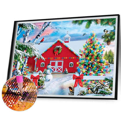 Christmas Snow Cabin - Full Square Drill Diamond Painting 40*30CM