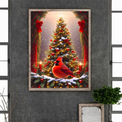 Christmas Cardinal - Full Round Drill Diamond Painting 30*40CM