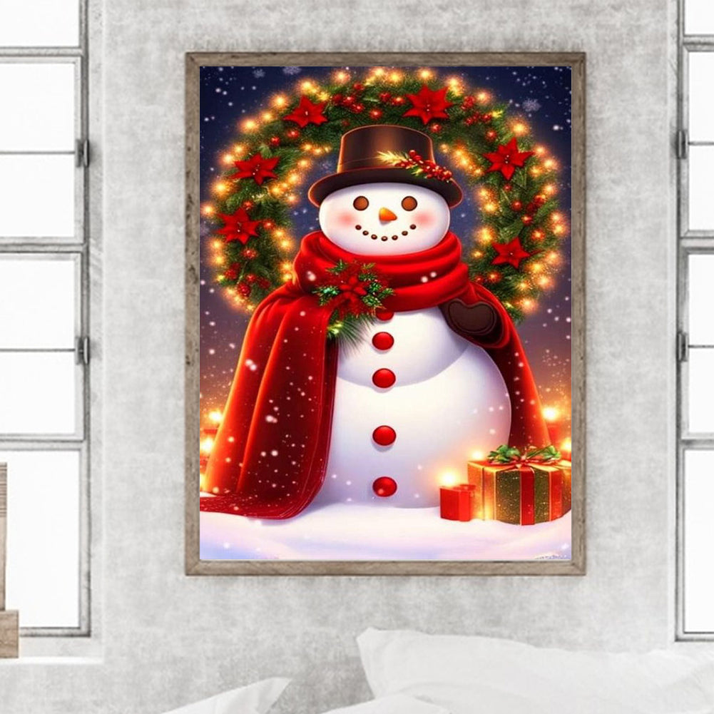 Christmas Snowman - Full Round Drill Diamond Painting 30*40CM