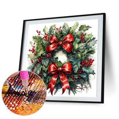 Christmas Wreath - Full Round Drill Diamond Painting 30*30CM