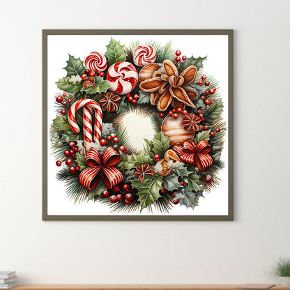 Christmas Wreath - Full Round Drill Diamond Painting 30*30CM