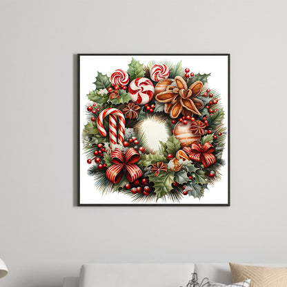 Christmas Wreath - Full Round Drill Diamond Painting 30*30CM