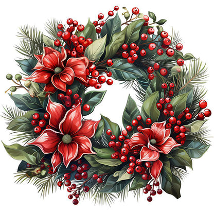 Christmas Wreath - Full Round Drill Diamond Painting 30*30CM