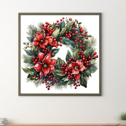 Christmas Wreath - Full Round Drill Diamond Painting 30*30CM