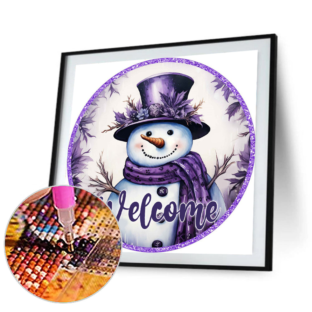 Snowman - Full Round Drill Diamond Painting 30*30CM