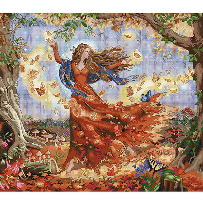 Butterfly Fairy - 14CT Stamped Cross Stitch 49*43CM(Joy Sunday)