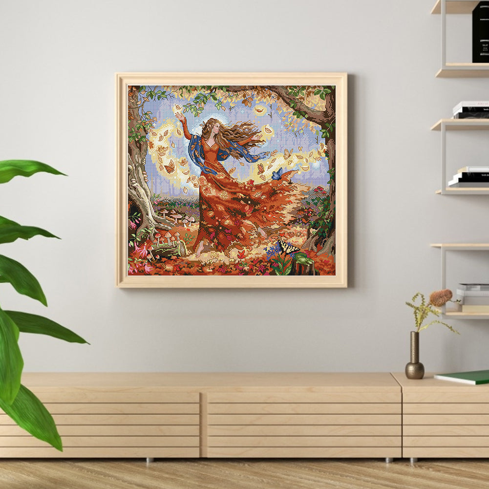 Butterfly Fairy - 14CT Stamped Cross Stitch 49*43CM(Joy Sunday)