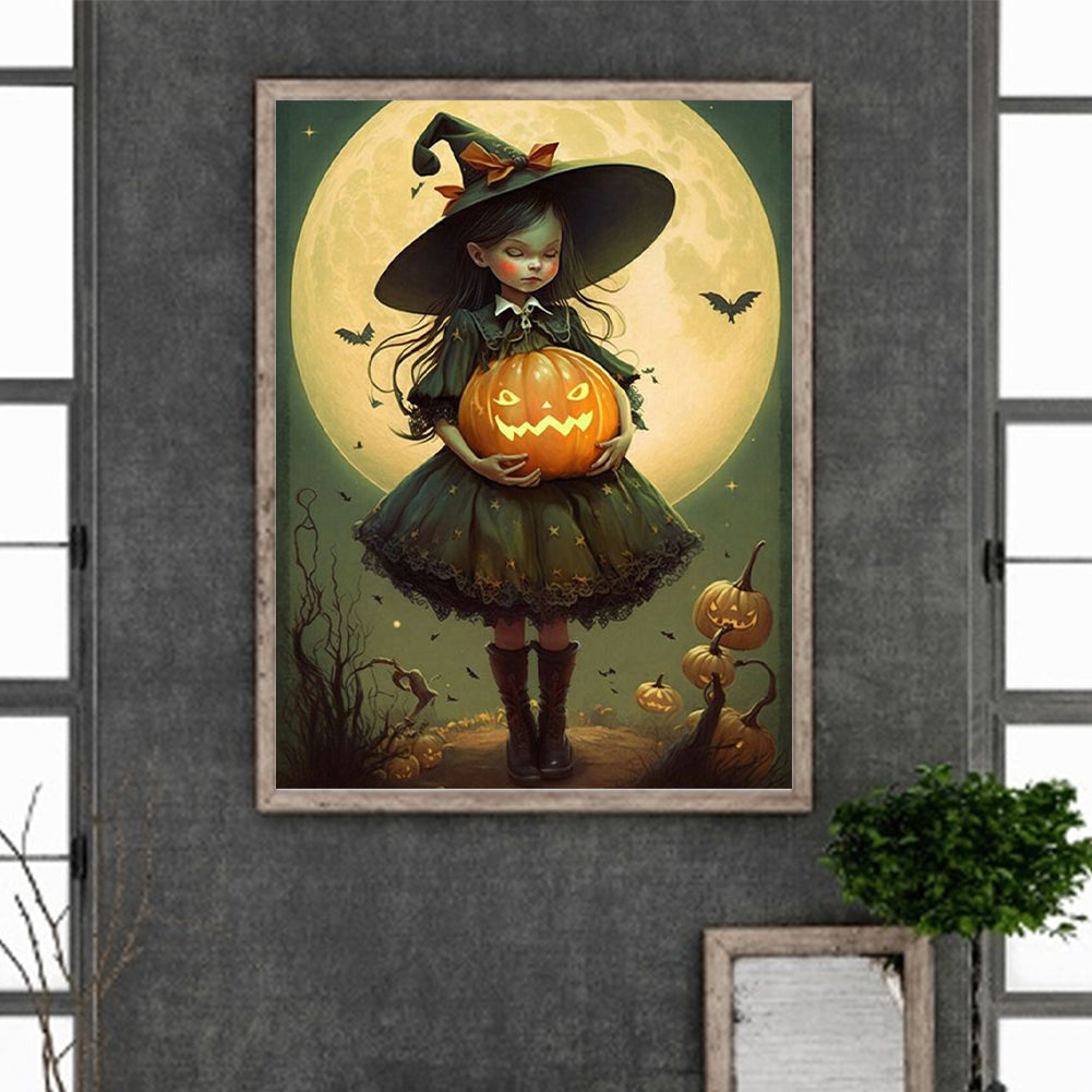 Halloween Girl - Full Round Drill Diamond Painting 30*40CM