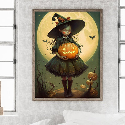 Halloween Girl - Full Round Drill Diamond Painting 30*40CM