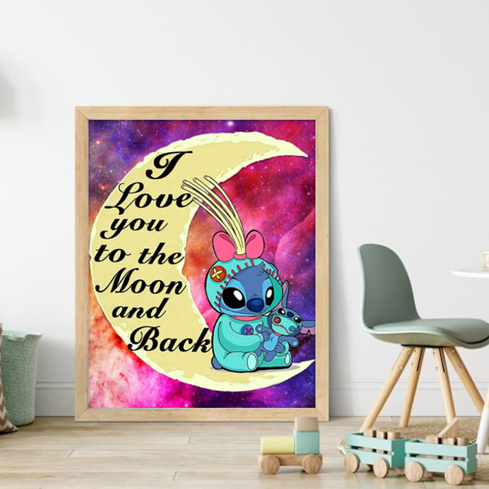 Moon And Stitch - 11CT Stamped Cross Stitch 40*50CM