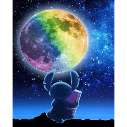 Rainbow Moon And Stitch - 11CT Stamped Cross Stitch 40*50CM