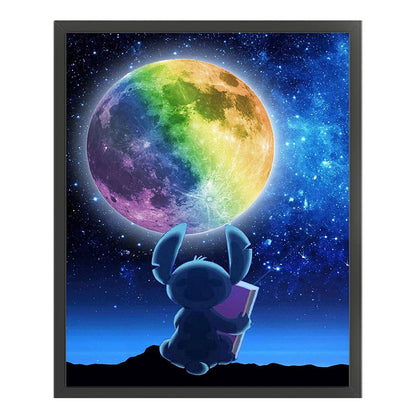 Rainbow Moon And Stitch - 11CT Stamped Cross Stitch 40*50CM