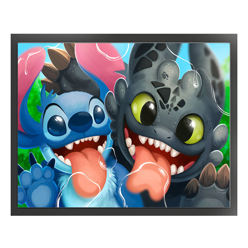 Stitch And Toothless - 11CT Stamped Cross Stitch 50*40CM