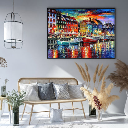 Copenhagen Waterfront - 11CT Stamped Cross Stitch 50*40CM