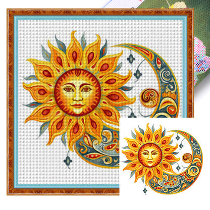 Moon Sun - 11CT Stamped Cross Stitch 50*50CM