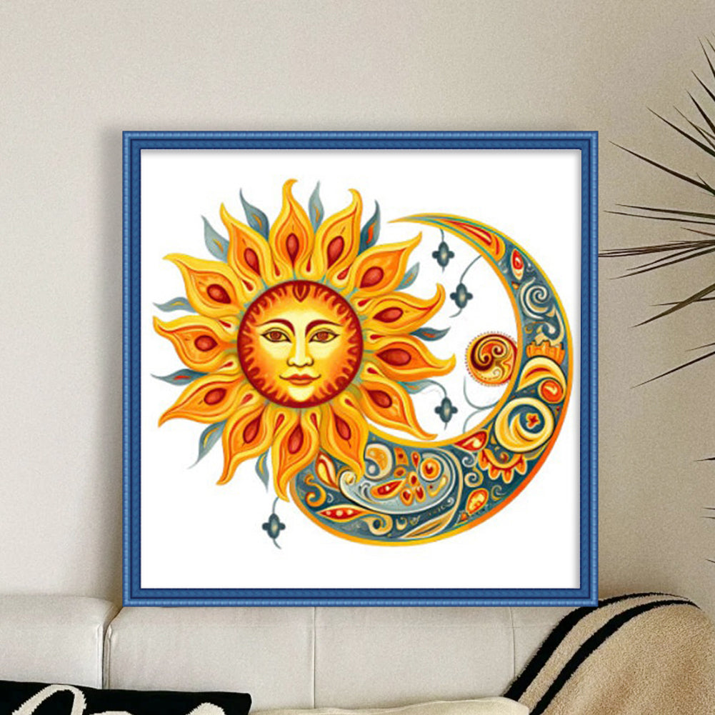 Moon Sun - 11CT Stamped Cross Stitch 50*50CM