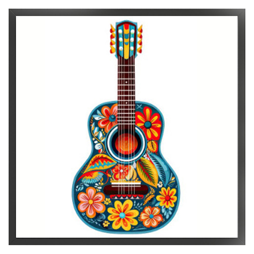 Pattern Guitar - 11CT Stamped Cross Stitch 50*50CM