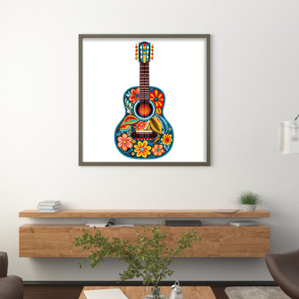 Pattern Guitar - 11CT Stamped Cross Stitch 50*50CM