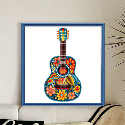 Pattern Guitar - 11CT Stamped Cross Stitch 50*50CM