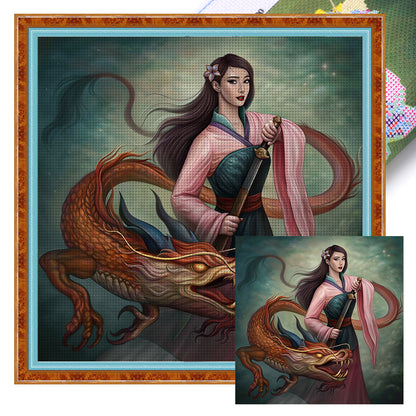 Hua Mulan - 11CT Stamped Cross Stitch 60*60CM