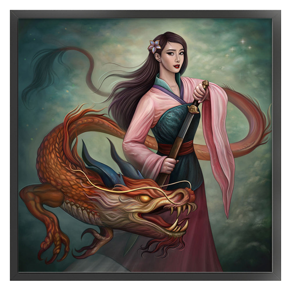 Hua Mulan - 11CT Stamped Cross Stitch 60*60CM