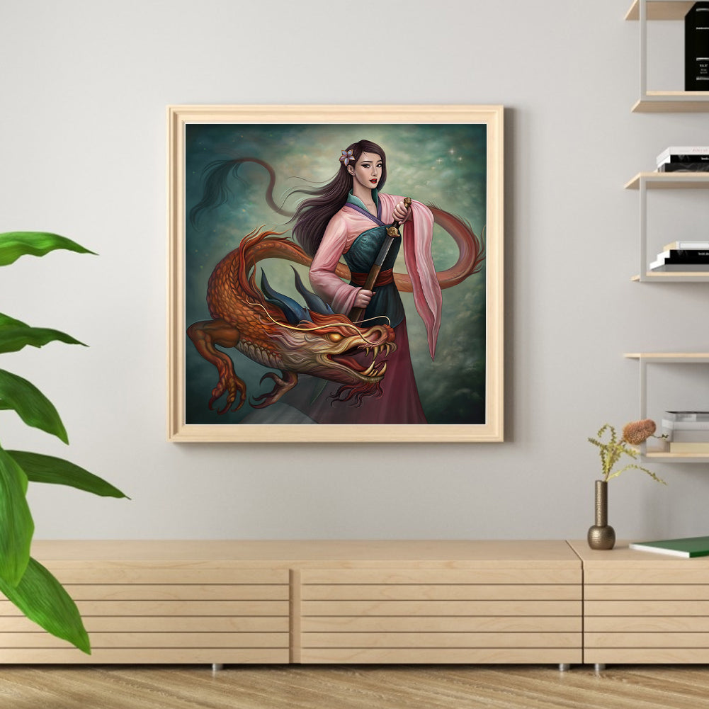 Hua Mulan - 11CT Stamped Cross Stitch 60*60CM