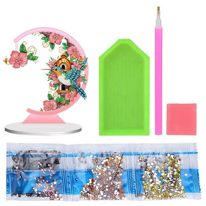 Special Shape Diamond Painting Table Decor (Bird with Flower in Mouth KJ035)