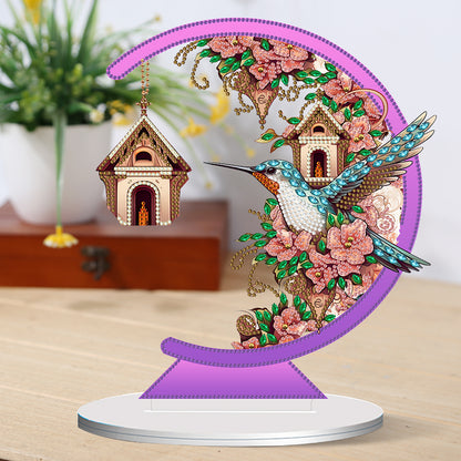 Special Shape Diamond Painting Table Decor (Bird with Flower in Mouth KJ036)