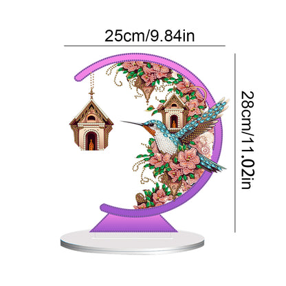 Special Shape Diamond Painting Table Decor (Bird with Flower in Mouth KJ036)