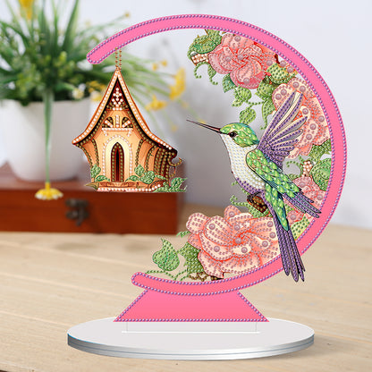 Special Shape Diamond Painting Table Decor (Bird with Flower in Mouth KJ037)