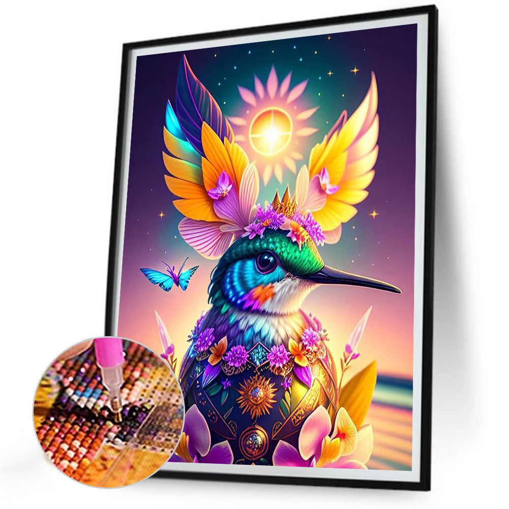 Colorful Hummingbird - Full Round Drill Diamond Painting 30*40CM