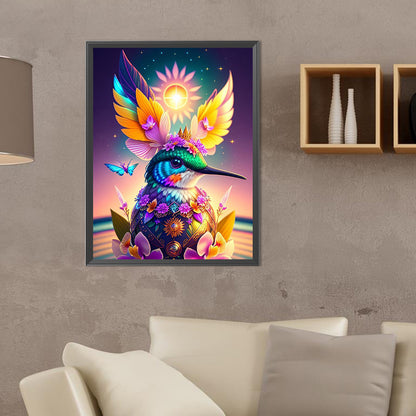 Colorful Hummingbird - Full Round Drill Diamond Painting 30*40CM
