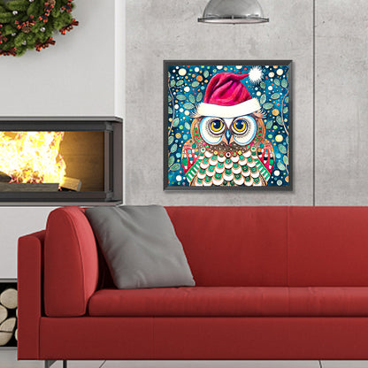 Christmas Owl - Full Round Drill Diamond Painting 30*30CM