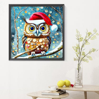 Christmas Owl - Full Round Drill Diamond Painting 30*30CM